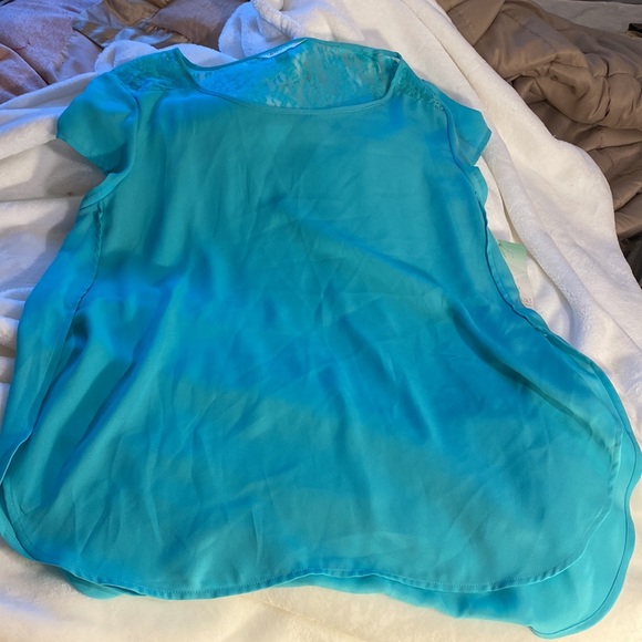 New Decree teal medium back lace yoke. Sheer - Picture 5 of 9